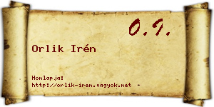 Orlik Irén névjegykártya